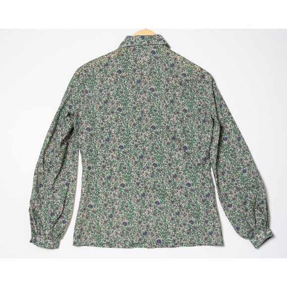 Vintage 1980s Susan Van Heusen Womens Size 10 Floral Shirt Semi Sheer - Picture 4 of 6
